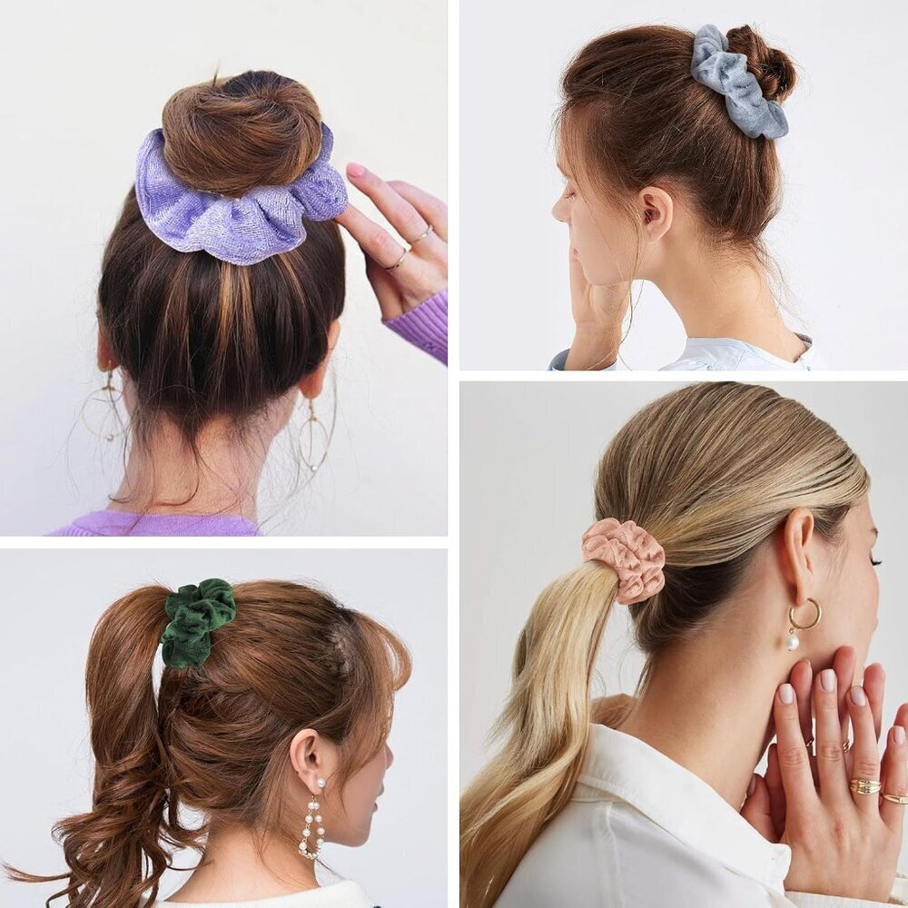 Ultimate 75-Piece Velvet Scrunchies Set - Stylish & Gentle on Hair - Great Gift - Picture 7 of 7